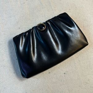 Vintage Harry Levine Black Leather Clutch